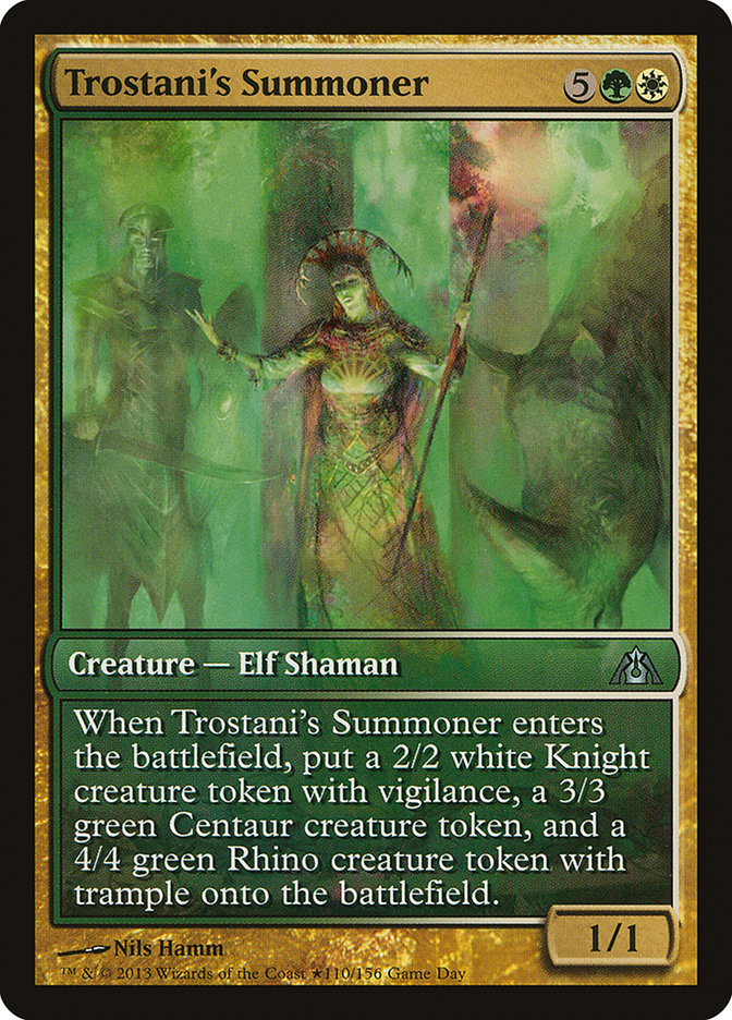 Trostani's Summoner (Game Day) (Full Art): Dragon's Maze Promos
