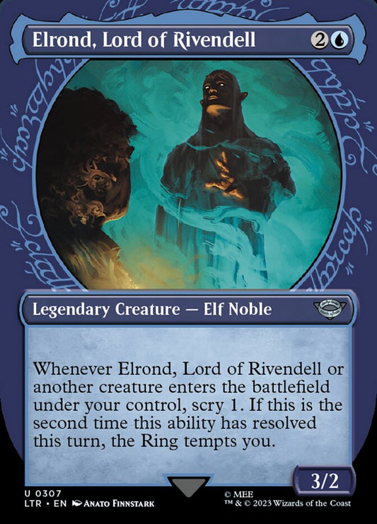 Elrond, Lord of Rivendell (Borderless) (Showcase) - (Foil): The Lord of the Rings: Tales of Middle-earth