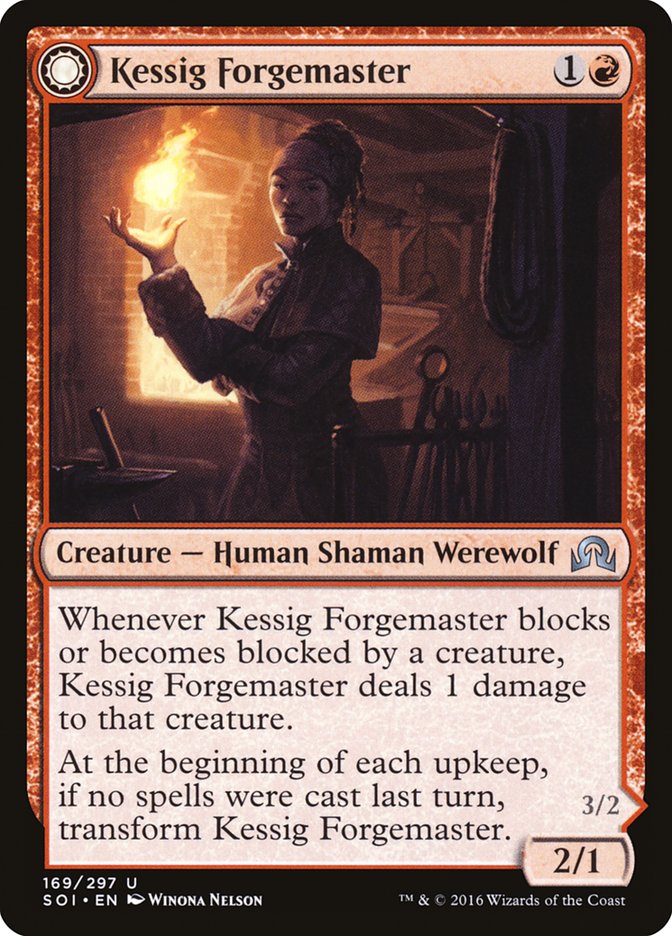 Kessig Forgemaster // Flameheart Werewolf: Shadows over Innistrad