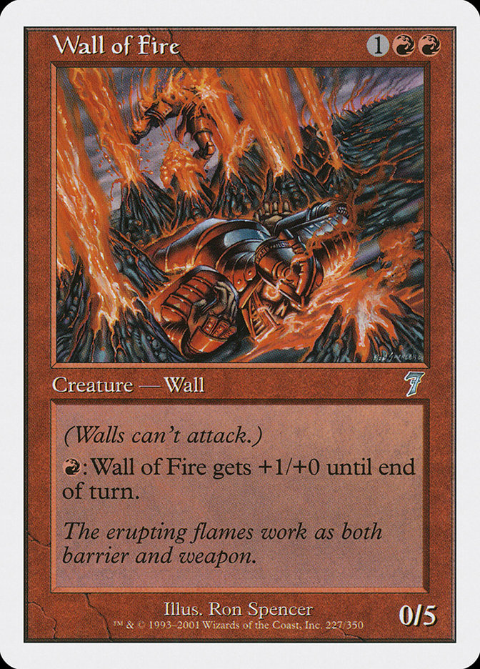 Wall of Fire - (Foil): Seventh Edition