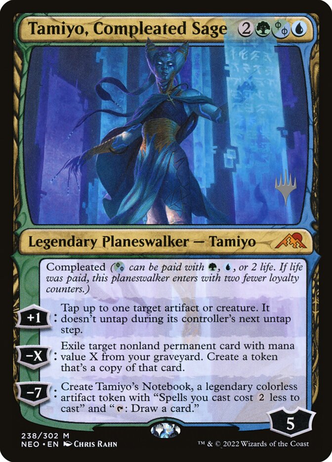 Tamiyo, Compleated Sage - (Foil): Kamigawa: Neon Dynasty Promos