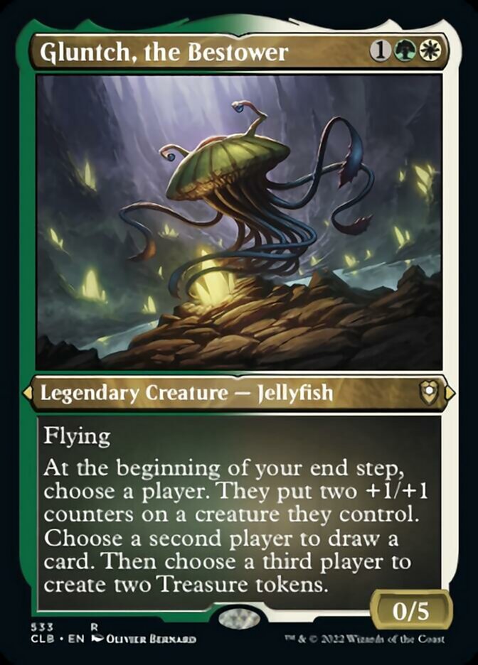 Gluntch, the Bestower (Foil Etched) - (Foil): Commander Legends: Battle for Baldur's Gate