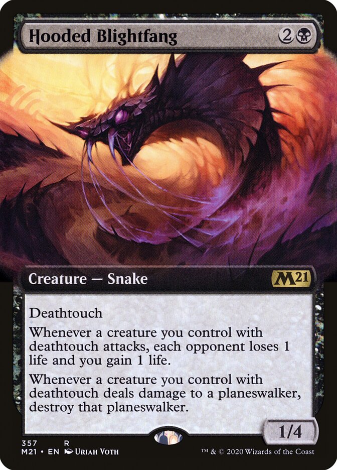 Hooded Blightfang (Extended Art): Core Set 2021