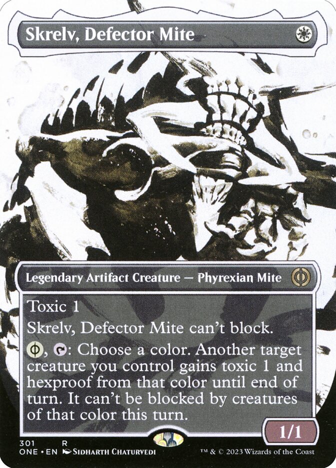 Skrelv, Defector Mite (#301) (Borderless) (Showcase) - (Foil): Phyrexia: All Will Be One