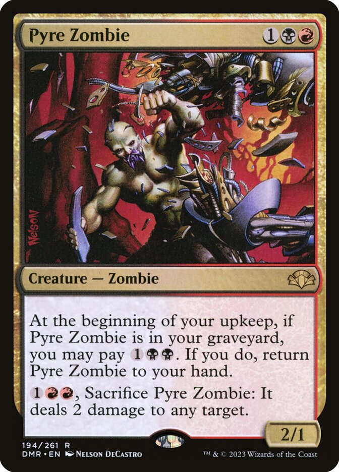 Pyre Zombie - (Foil): Dominaria Remastered