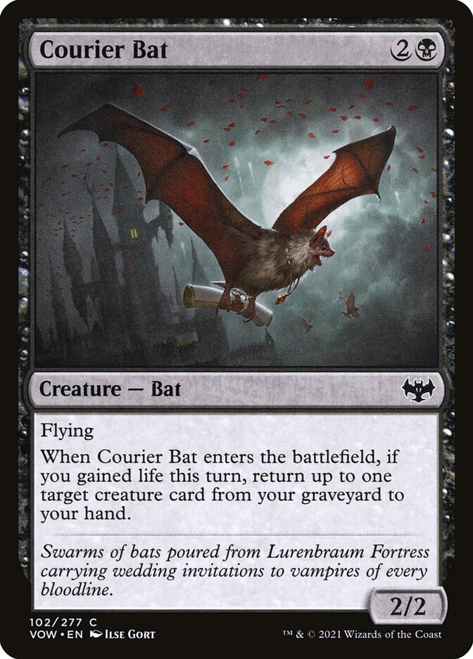 Courier Bat - (Foil): Innistrad: Crimson Vow