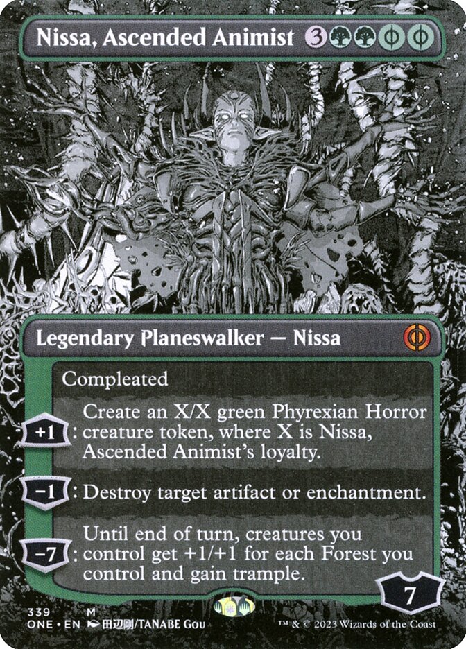 Nissa, Ascended Animist (#339) (Borderless): Phyrexia: All Will Be One