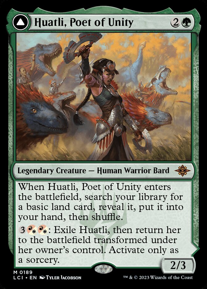 Huatli, Poet of Unity // Roar of the Fifth People - (Foil): Lost Caverns of Ixalan