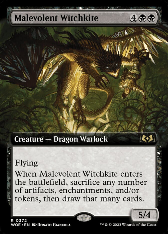 Malevolent Witchkite - (Foil): Wilds of Eldraine