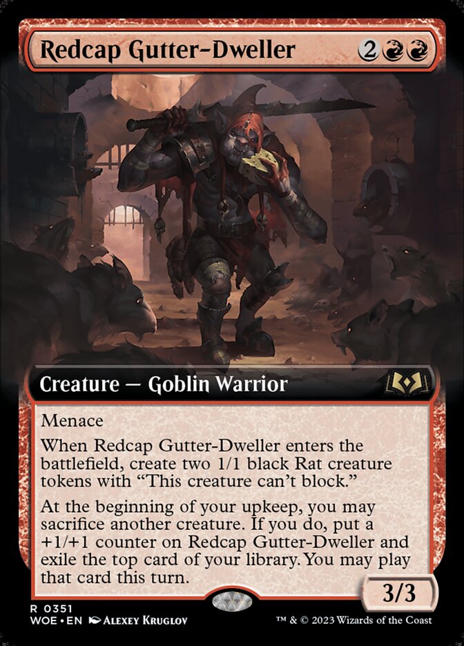 Redcap Gutter-Dweller (Extended Art) - (Foil): Wilds of Eldraine