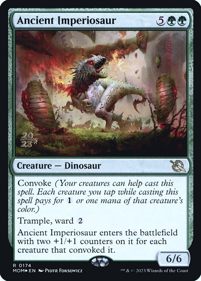 Ancient Imperiosaur (Prerelease) (March of the Machine) - (Foil): March of the Machine Promos