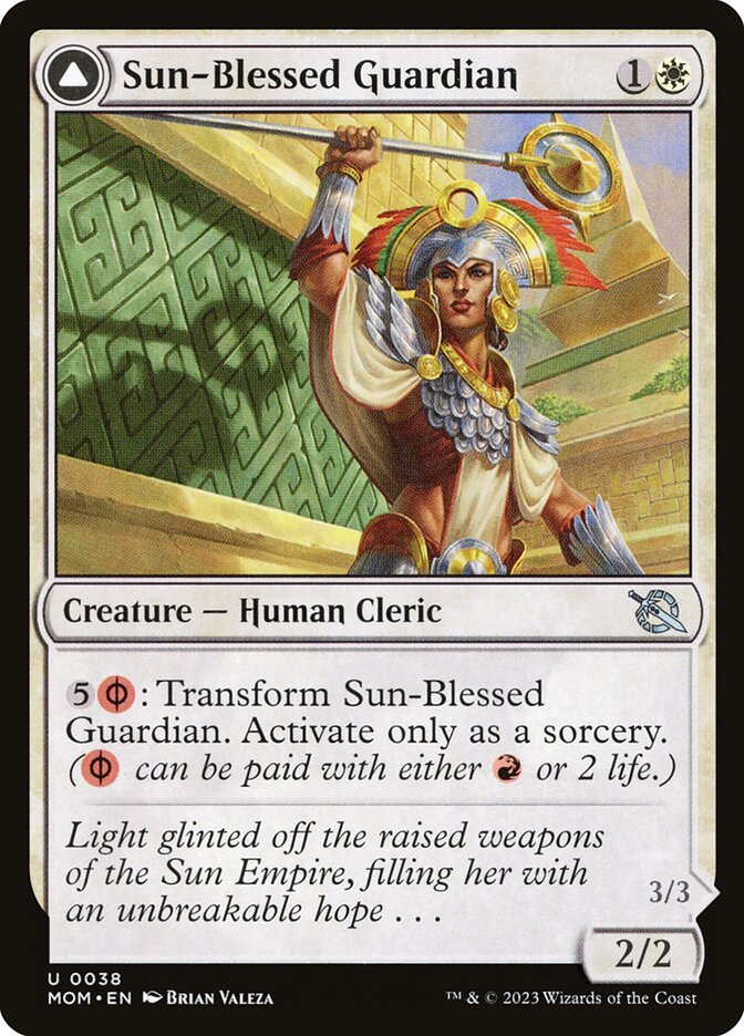 Sun-Blessed Guardian // Furnace-Blessed Conqueror - (Foil): March of the Machine