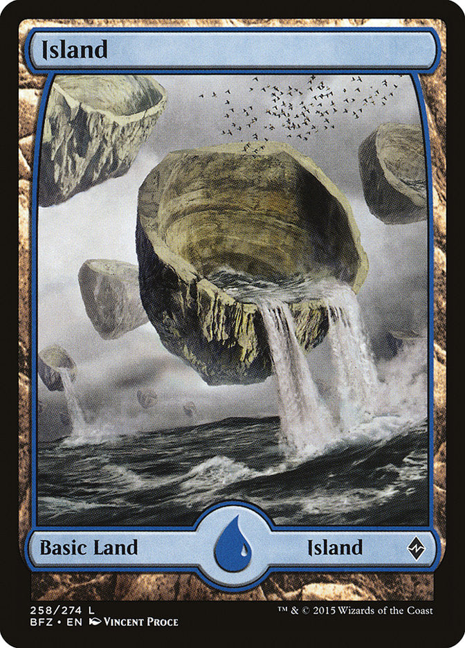 Island (#258) (Full Art) - (Foil): Battle for Zendikar