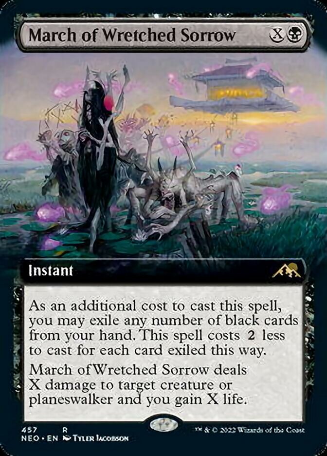 March of Wretched Sorrow (Extended Art) - (Foil): Kamigawa: Neon Dynasty