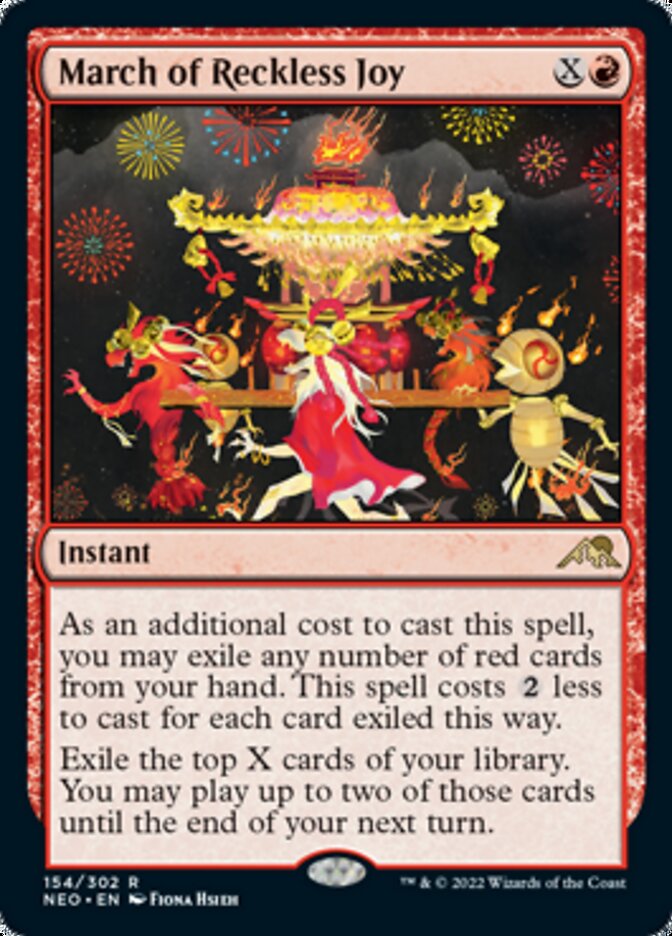 March of Reckless Joy - (Foil): Kamigawa: Neon Dynasty