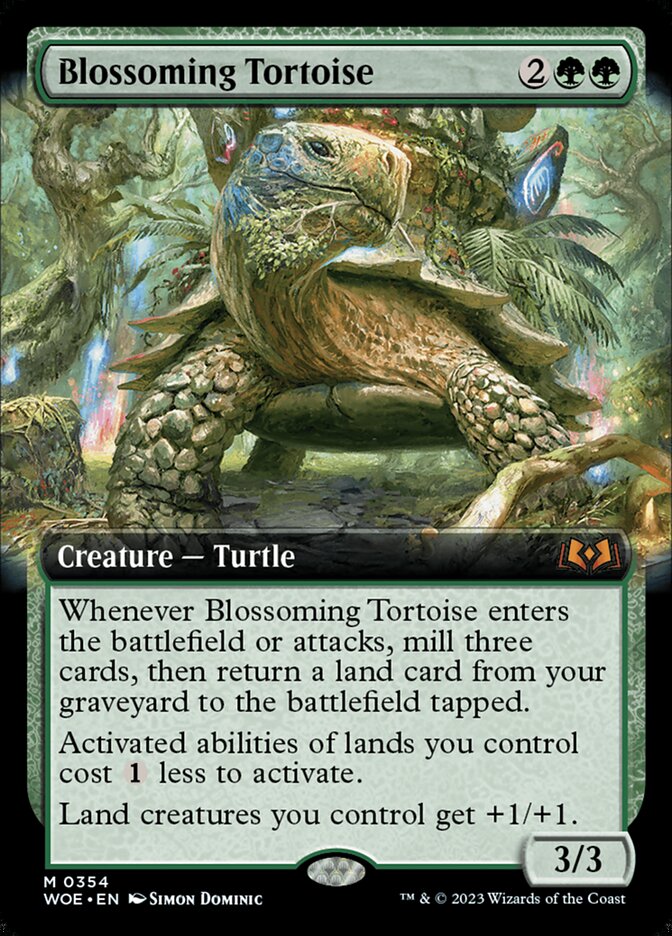 Blossoming Tortoise (Extended Art): Wilds of Eldraine