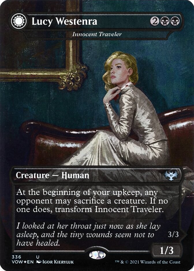 Innocent Traveler // Malicious Invader (Lucy Westenra // Lucy, Arisen Vampire) (Dracula Series) - (Foil): Innistrad: Crimson Vow