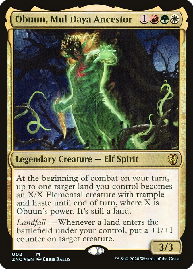 Obuun, Mul Daya Ancestor (Regular Art) - (Foil): Zendikar Rising Commander