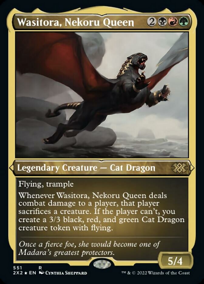 Wasitora, Nekoru Queen (Foil Etched) - (Foil): Double Masters 2022