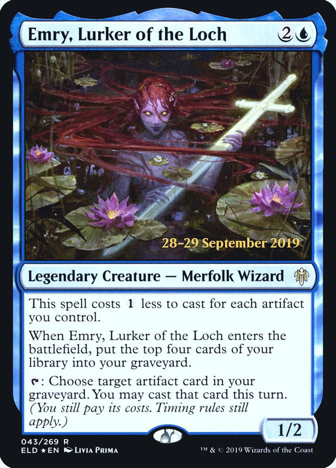 Emry, Lurker of the Loch (Prerelease) (Throne of Eldraine) - (Foil): Throne of Eldraine Promos