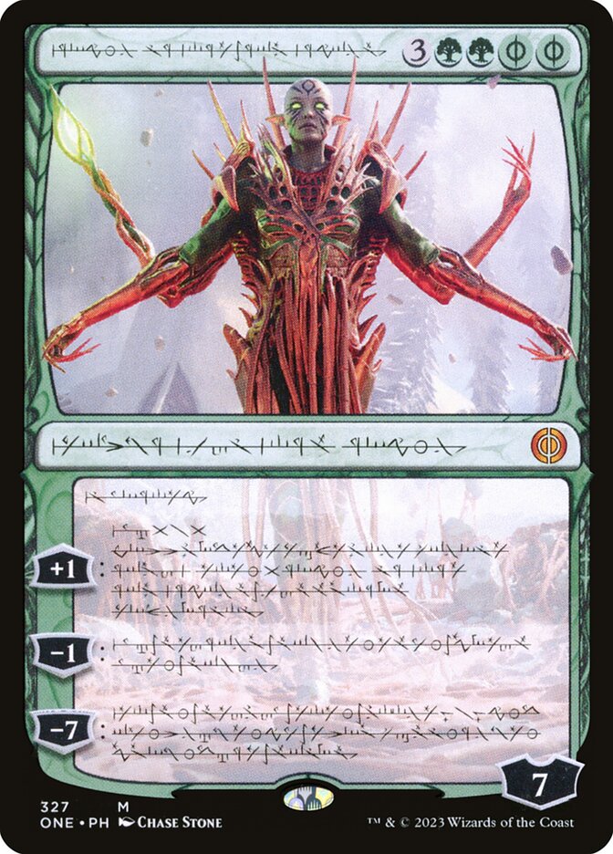 Nissa, Ascended Animist (#327) (Phyrexian) - (Foil): Phyrexia: All Will Be One