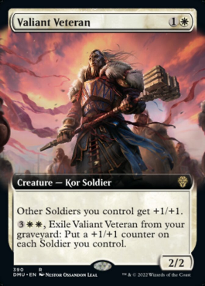 Valiant Veteran (Extended Art) - (Foil): Dominaria United