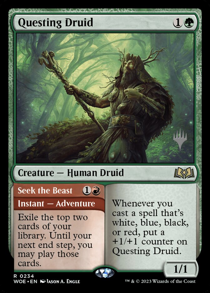 Questing Druid // Seek the Beast (Promo Pack) (Wilds of Eldraine): Wilds of Eldraine Promos