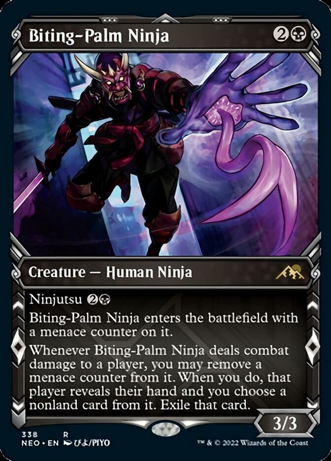 Biting-Palm Ninja (Showcase) - (Foil): Kamigawa: Neon Dynasty