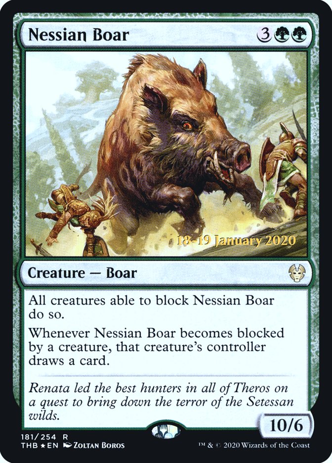 Nessian Boar (Prerelease) (Theros Beyond Death) - (Foil): Theros Beyond Death Promos