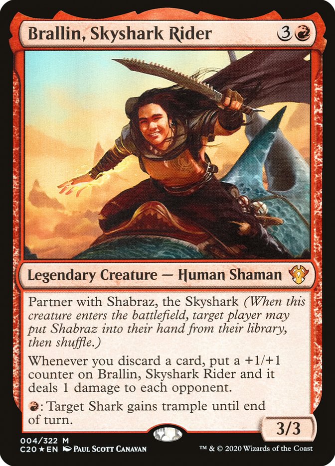 Brallin, Skyshark Rider - (Foil): Commander 2020