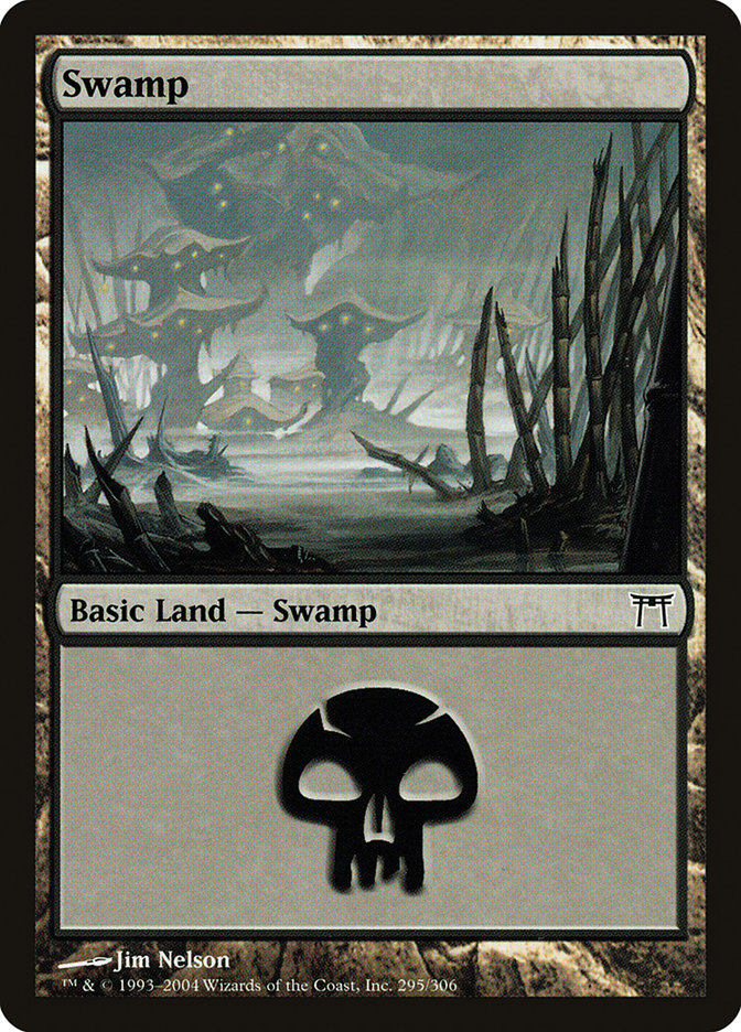 Swamp (#295) - (Foil): Champions of Kamigawa