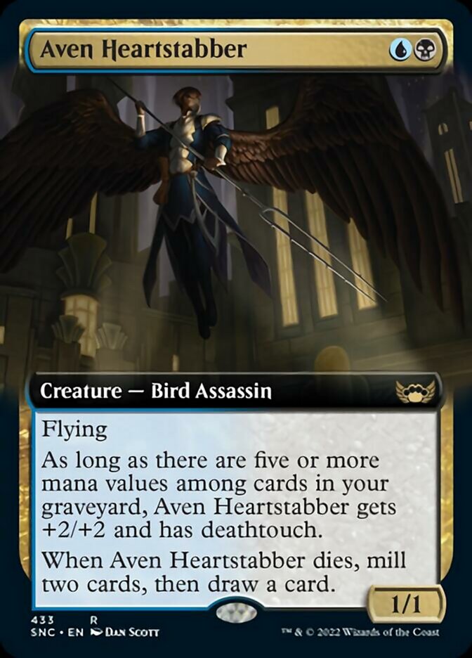 Aven Heartstabber (Extended Art) - (Foil): Streets of New Capenna