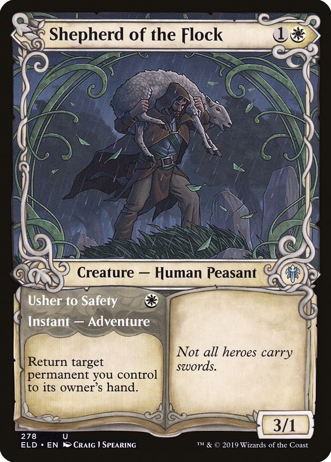 Shepherd of the Flock // Usher to Safety: Throne of Eldraine