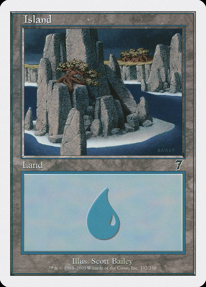 Island (#332) - (Foil): Seventh Edition