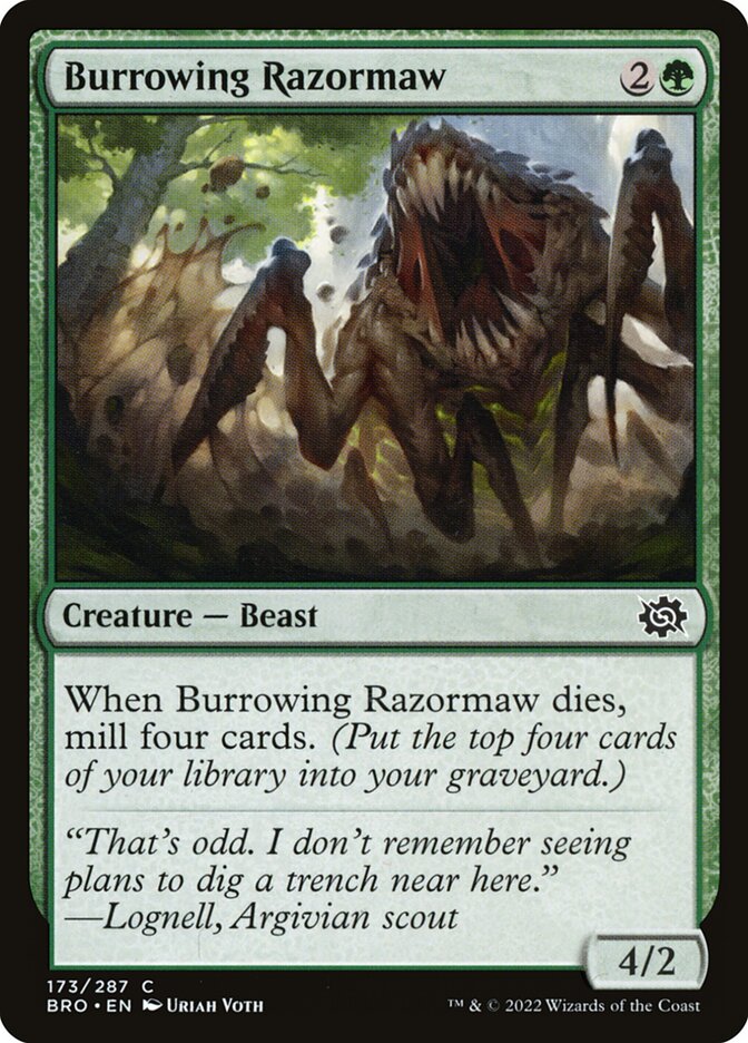 Burrowing Razormaw: The Brothers' War