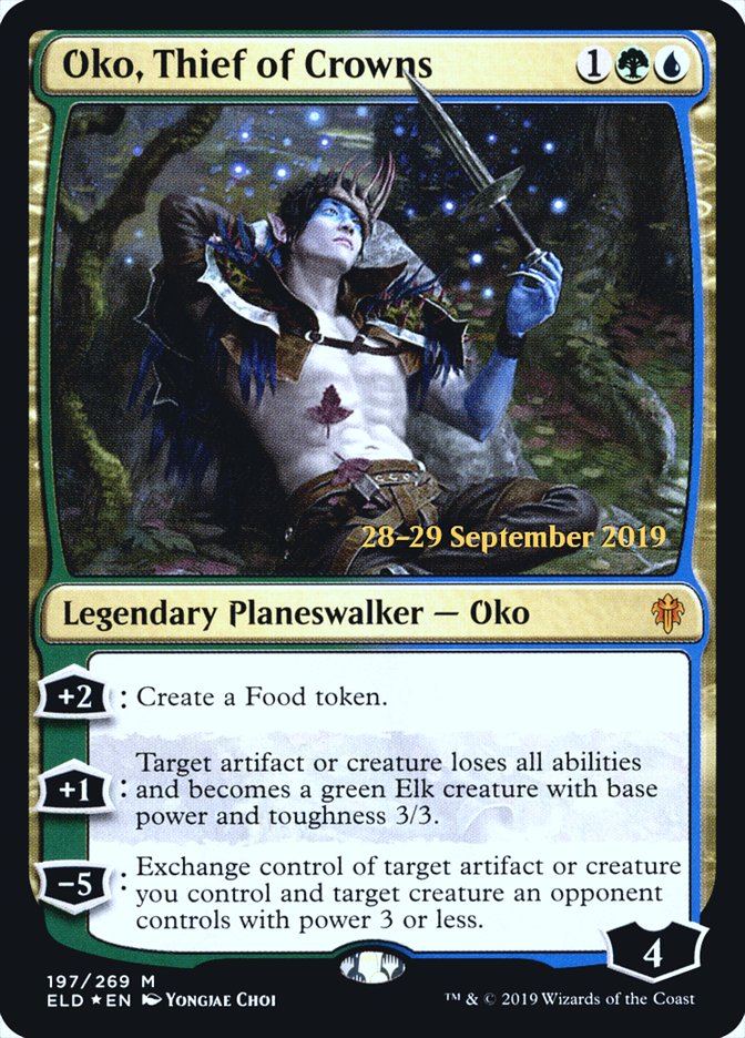Oko, Thief of Crowns (Prerelease) (Throne of Eldraine) - (Foil): Throne of Eldraine Promos