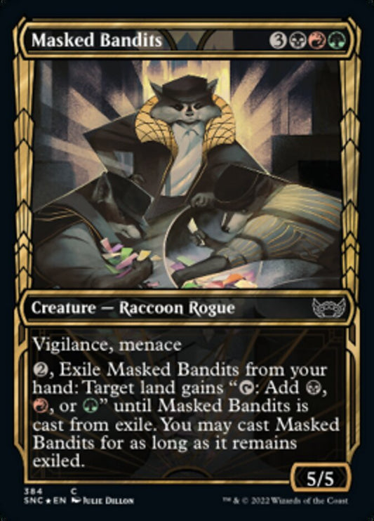 Masked Bandits (Showcase) (Gilded Foil) - (Foil): Streets of New Capenna