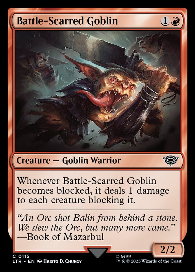 Battle-Scarred Goblin - (Foil): The Lord of the Rings: Tales of Middle-earth