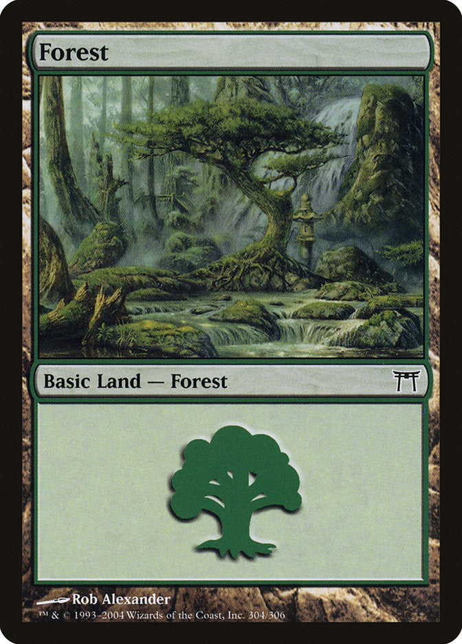 Forest (#304) - (Foil): Champions of Kamigawa