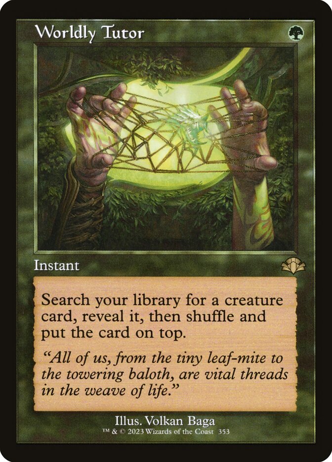 Worldly Tutor (Retro Frame): Dominaria Remastered