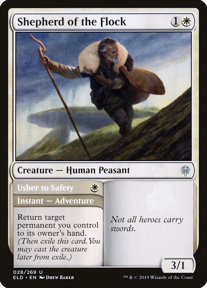 Shepherd of the Flock // Usher to Safety: Throne of Eldraine