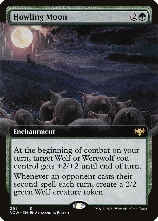 Howling Moon (Extended Art) - (Foil): Innistrad: Crimson Vow