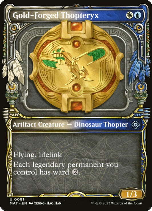 Gold-Forged Thopteryx (Showcase) - (Foil): March of the Machine: The Aftermath