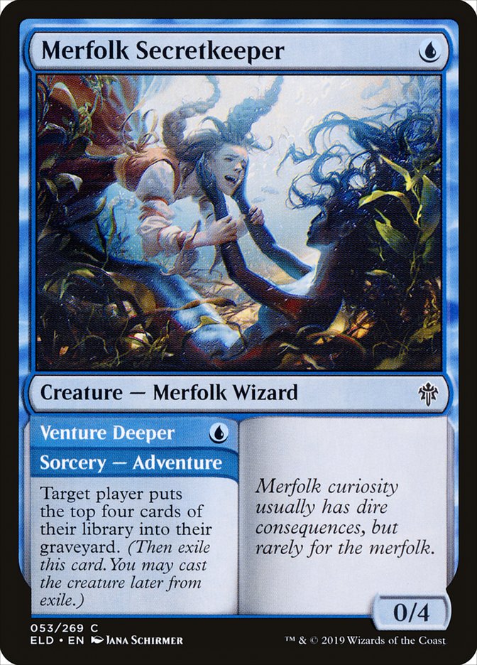 Merfolk Secretkeeper // Venture Deeper: Throne of Eldraine