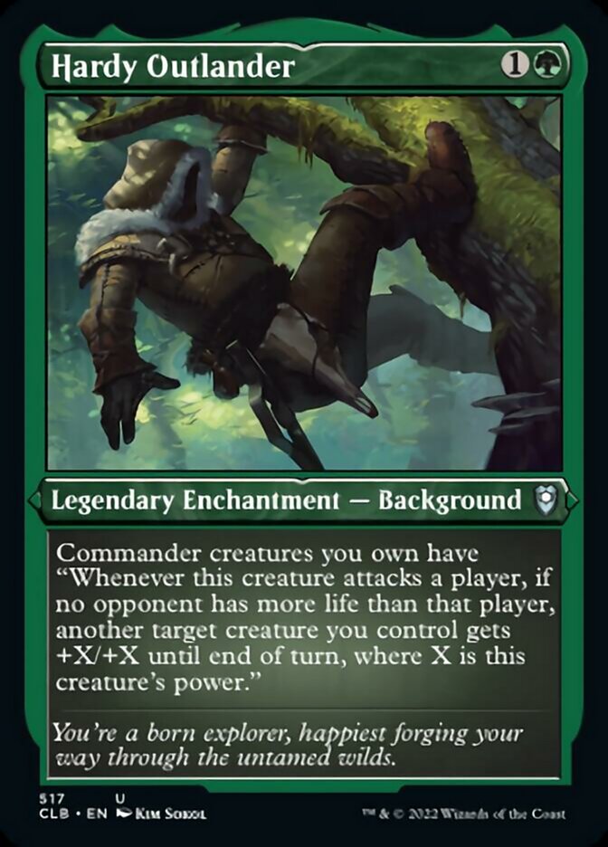Hardy Outlander (Foil Etched) - (Foil): Commander Legends: Battle for Baldur's Gate