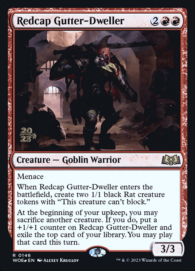 Redcap Gutter-Dweller (Prerelease) (Wilds of Eldraine) - (Foil): Wilds of Eldraine Promos