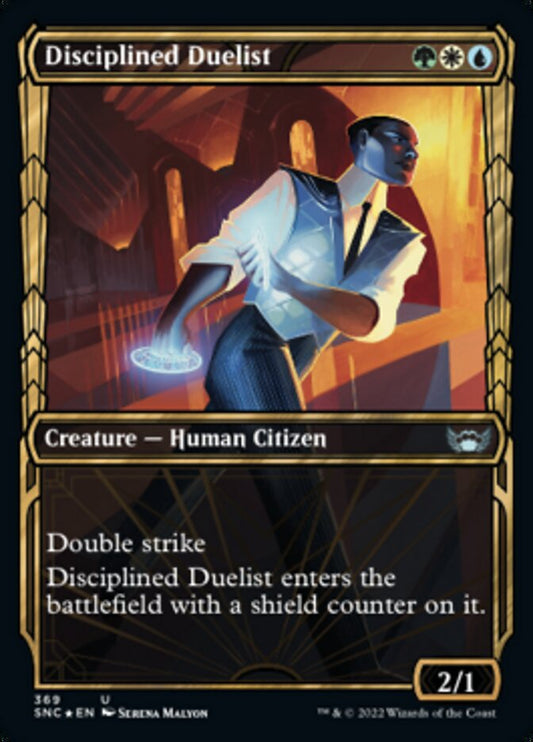 Disciplined Duelist (Showcase) (Gilded Foil) - (Foil): Streets of New Capenna