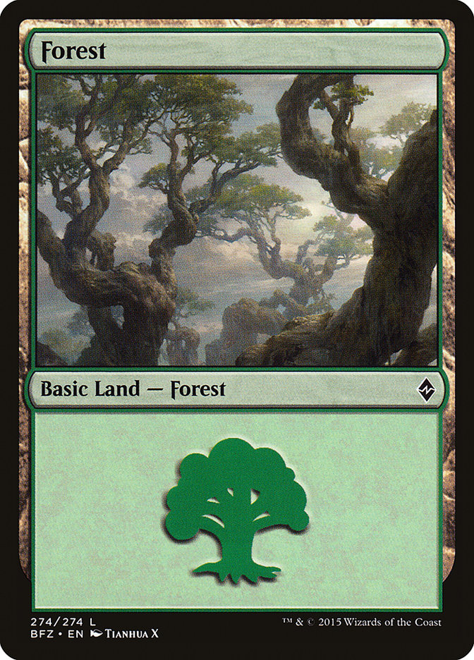 Forest (#274) (Regular Art): Battle for Zendikar