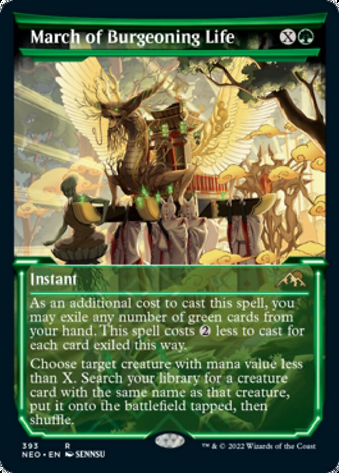 March of Burgeoning Life (Showcase) - (Foil): Kamigawa: Neon Dynasty