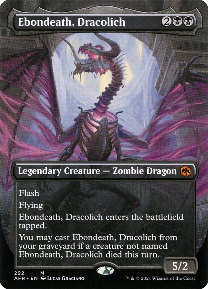 Ebondeath, Dracolich (Borderless) - (Foil): Adventures in the Forgotten Realms
